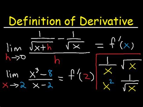 Limit Definition Of Derivative Square Root Fractions 1 Sqrt X