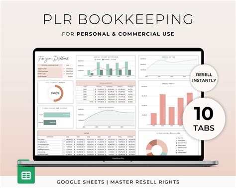 Plr Bookkeeping Template For Google Sheets Master Resell Rights