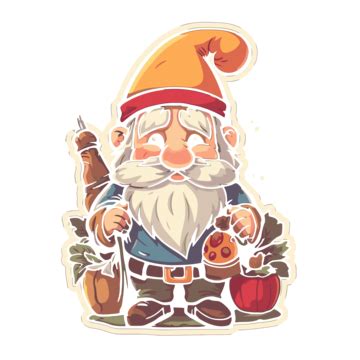 Cute Gnome Holding An Apple Clipart Vector Apple Clipart Cute Clipart