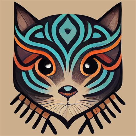 Vector De Ilustraci N De Lindo Gato En Estilo Tribal De Dibujo A Mano