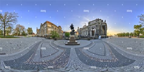 360 view of Dresden Georg Treu Platz und Brühlsche Terrasse Alamy