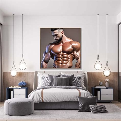 Muscle Male Digital Art Ai Generated Realistic Gay Art Nude Etsy
