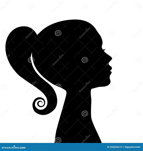 Beautiful Woman Profile Silhouettes With Elegant Hairstyle Vector Young Female Face Design