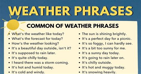 Weather Phrases Useful Phrases Used To Describe Weather • 7esl