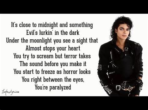 Thriller Michael Jackson Lyrics Youtube Michael Jackson Lyrics