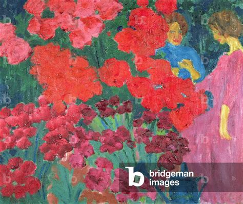 Image Of Women In A Flower Garden Oil On Canvas By Nolde Emil