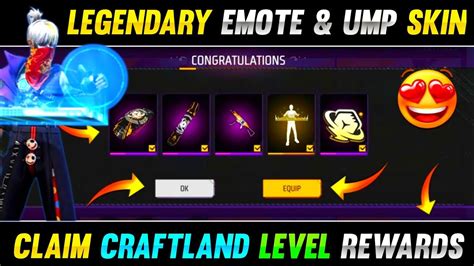 Claim Free Emote Ump Gun Skin In Free Fire Craftland Free Rewards