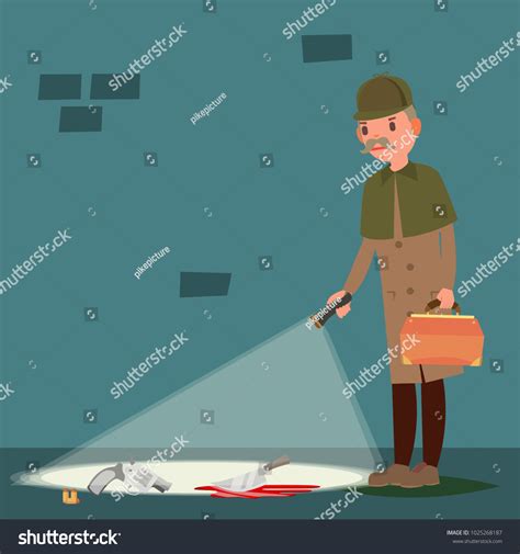 Crime Scene Detective Crime Scene Flat Stock Illustration 1025268187 ...