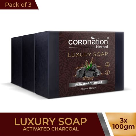 Coronation Herbal Activated Charcoal Luxury Soap Gm X Pack Of