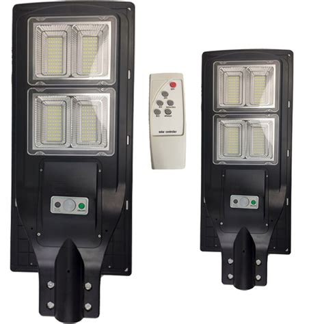 Luminaria Solar 240w Led Poste 2 Unidades Rua Sensor Controle Refletor