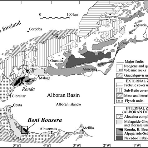 Geological Map Of The Alboran Domain Rif And Betic Cordillera