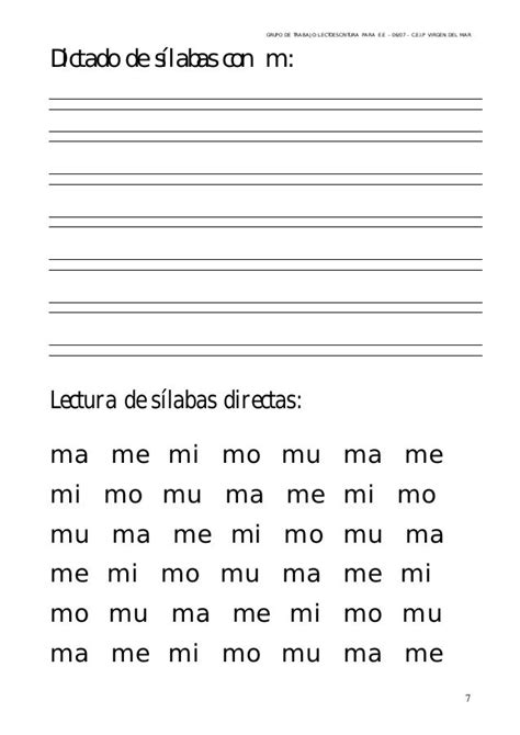 Fichas Silabas Directas Letra M Ma Me Mi Mo Mu Profe