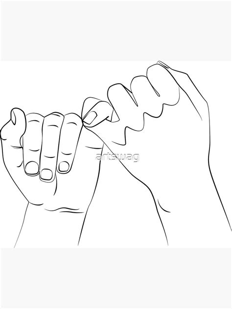 Cute Pinky Promise Hands Lineart Photographic Print For Sale By