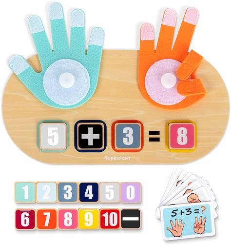 Top Bright Wooden Math Counting Toys For Kids Toddler Number Addition