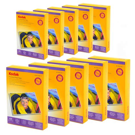 Set 10 Topuri Hartie Foto High Glossy 230 G Kodak 4R Pachet 500 Coli