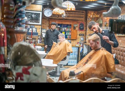 barber shop window Stock Photo - Alamy