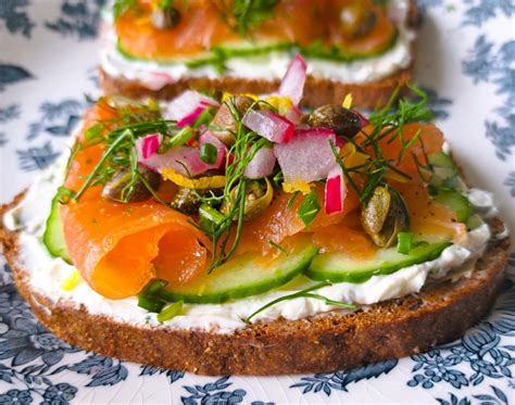 Smoked Salmon Sm Rrebr D Scandinavian Open Sandwich