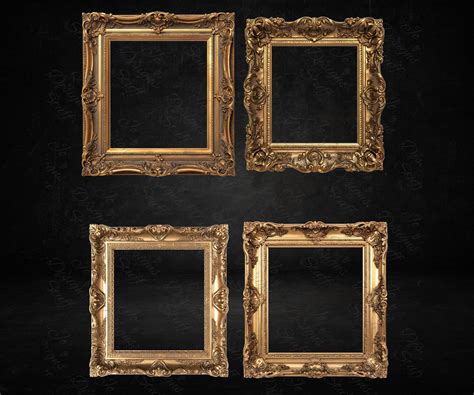 Antique Gold Frames Digital Downloads, Junk Journal, Scrapbook, Collage ...