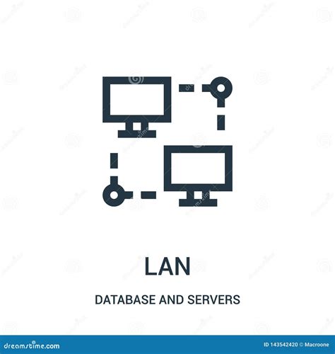 Lan Icon Vector From Database And Servers Collection Thin Line Lan