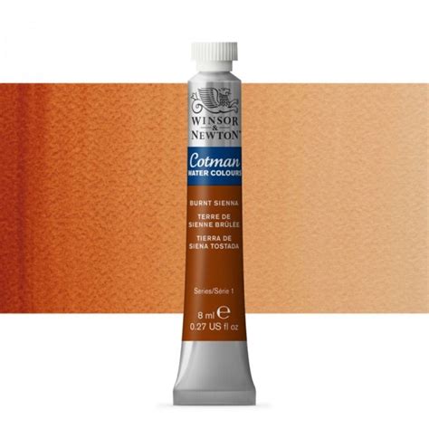 Aquarela Bisnaga Winsor Newton Cotman 074 Burnt Sienna 8ml 0303074