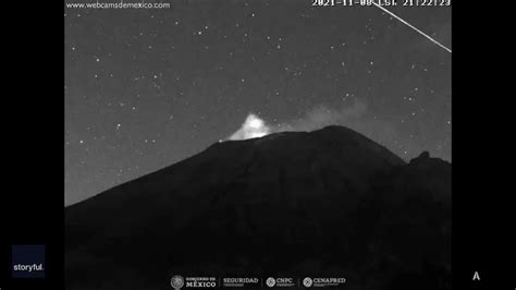 Spacex Capsule Visible Above Mexicos Popocatepetl Volcano Video