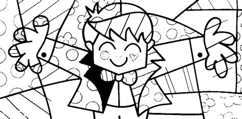 O Abraço Romero Britto Para Imprimir - Desenho de Romero Britto abraço grande para colorir - Tudodesenhos