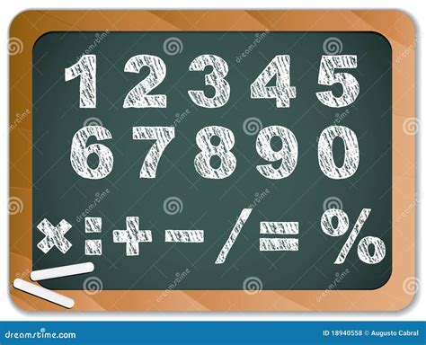 Kreide Zahlen Auf Chakboard Vektor Abbildung Illustration Von
