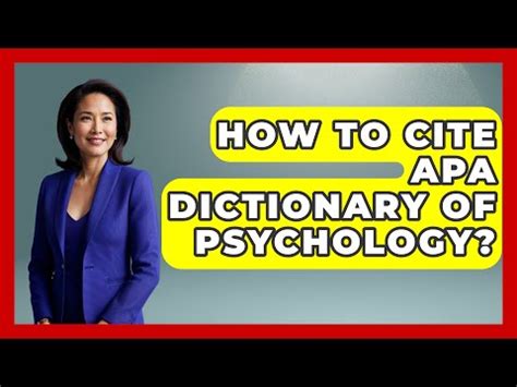 How To Cite The Apa Dictionary Of Psychology
