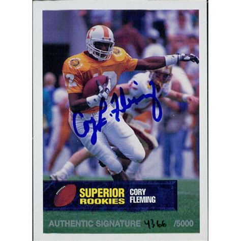 Cory Fleming Tennessee Volunteers 1994 Superior Rookies Autographed ...