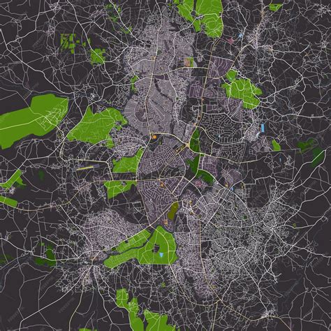 Premium Vector | City map of lilongwe malawi