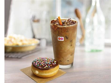 Iced Coffee And Vanilla Cake Batter Donut Dunkin