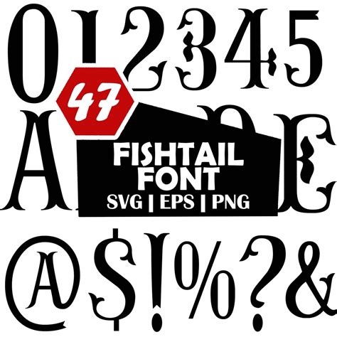 Fishtail Monogram SVG Fishtail Alphabet Svg Monogram Alphabet SVG Fonts