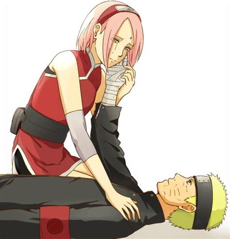 Naruto Uzumaki X Sakura Haruno Narusaku Sakunaru Orange Yellow