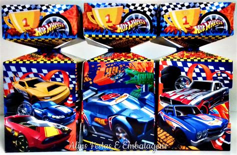 Kit Lembrancinha Hot Wheels Festa Fácil Papelaria Caixas