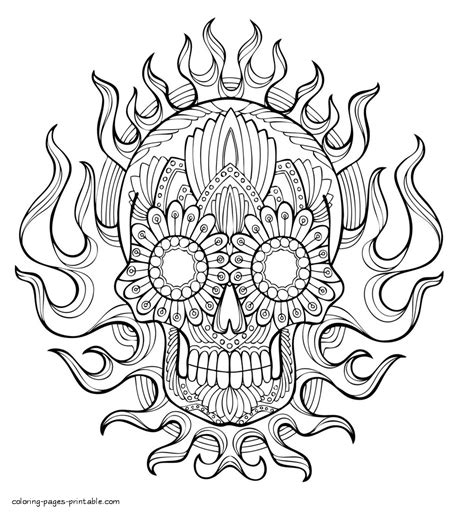 Easy Adult Coloring Pages Skulls Coloring Pages