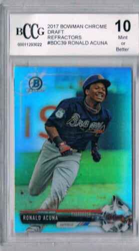 2017 Bowman Draft Chrome Refractor Ronald Acuna Jr BCCG 10 BDC 39 EBay