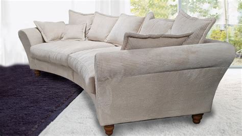 Megasofa Sofa CORDULA Couch Halbrund Stoff Cord Beige