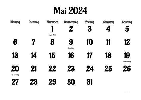 Kalender Monat Mai 2024 Fayth Jennica