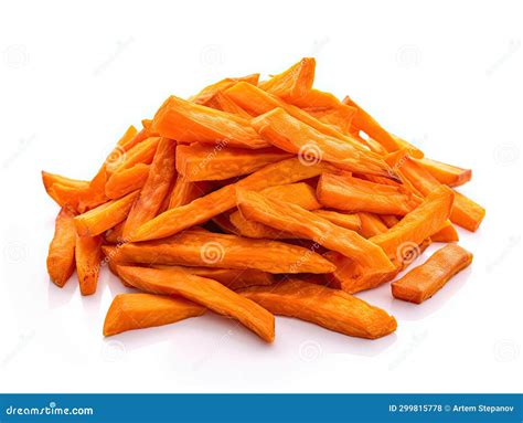 Sweet Potato Fries Isolated Fry Batata Cuts Cooked Ipomoea Batatas