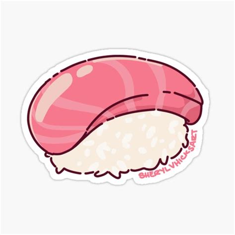 Salmon Nigiri Sticker For Sale By Sherylvhicksart Redbubble