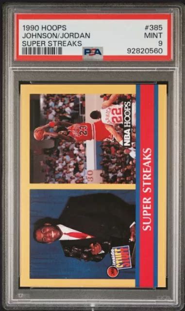 1990 HOOPS 385 Magic Johnson Michael Jordan Super Striaks Psa 9 EUR 11