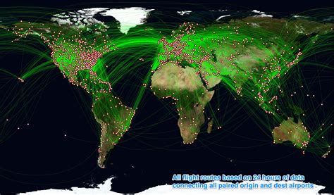 World Map Of Flight Paths - Map of world