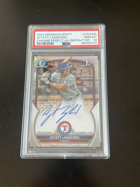 Wyatt Langford Bowman Draft Cda Wl Chrome Dp Auto Refractor