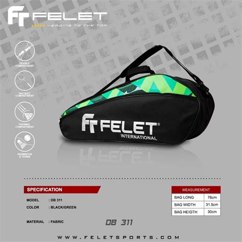 Felet All Bag Model Racket Bag Rackets Bag Badminton Raket Beg Felet