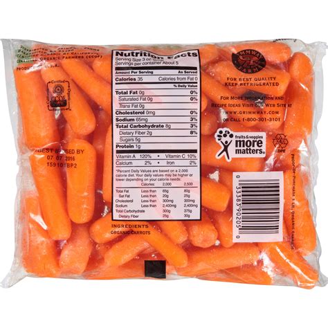 Grimmway Farms Bunny-Luv Organic Classic Cut and Peeled Baby Carrots 16 ...