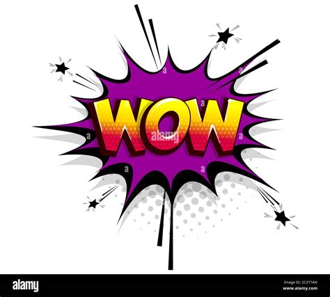 Comic Text Wow Speech Bubble Pop Art Style Stock Vector Image Art Alamy