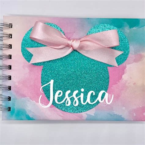 Personalized Disney Autograph Book Custom Minnie Mouse Aqua Etsy