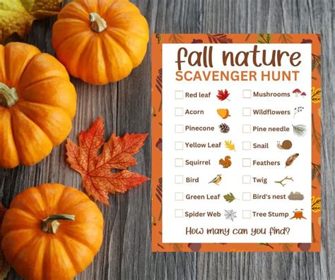 Fall Scavenger Hunt Free Printable