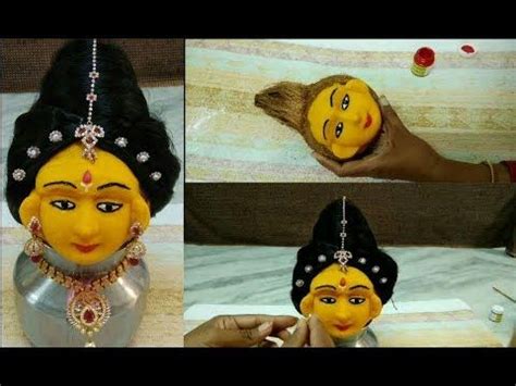 Goddess Face Making Using Coconut Clay Varalakshmi Ammavari And