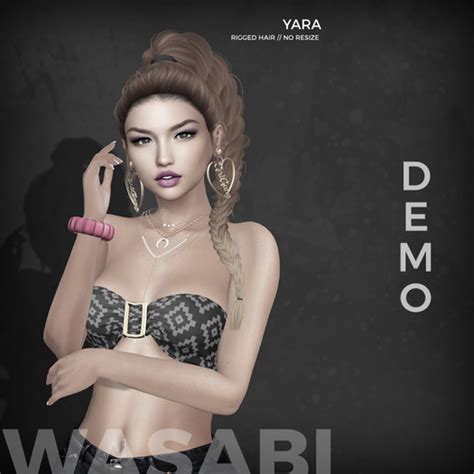 Second Life Marketplace Wasabi Yara Mesh Hair Demo